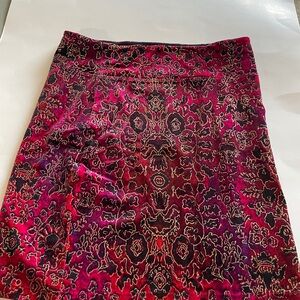 Ecote Velvet Pencil Skirt - Red and Black